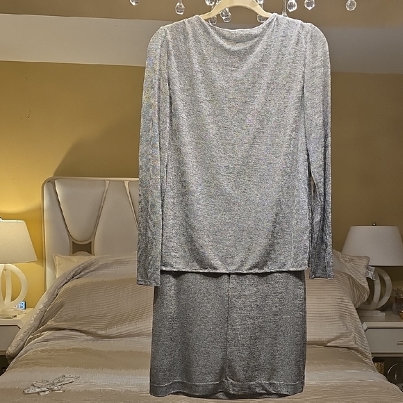 EUC Jessica Howard Gray Midi Dress with Assembled Jacket - Picture 6 of 16